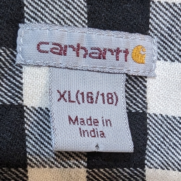 Carhartt Buffalo Plaid Long Sleeve Button Down Shirt - Size XL (16/18) - Picture 5 of 6